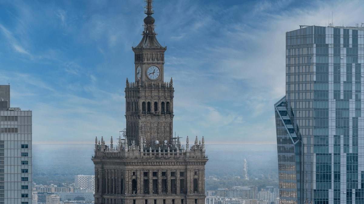 Widok na Pałac Kultury i Nauki w Warszawie